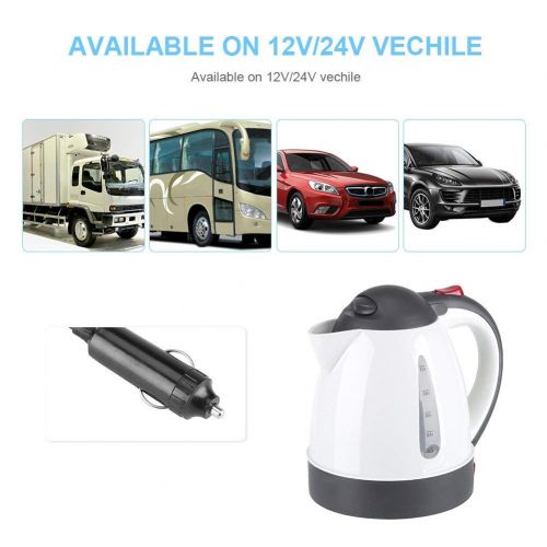  Fdit Tragbare Auto Wasserkocher Teekocher Reise Auto Zigarettenanzuender DC12V schnell Kochen fuer Tee Kaffee 1,0 Liter Automatisch Ausmachen(1 L)