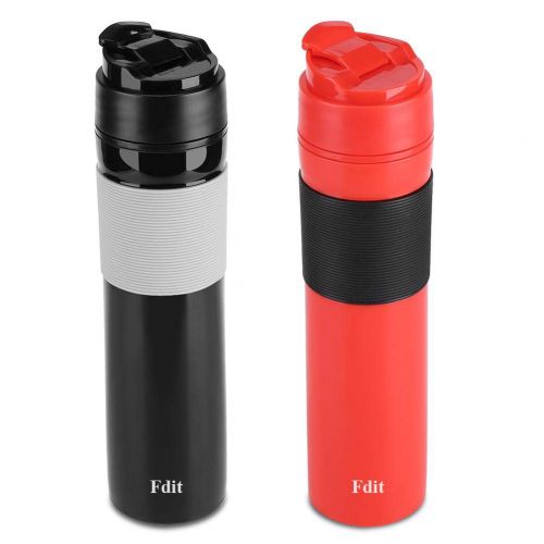  Fdit Tragbare Mini Espresso Maker Hand Druck Caffe Espresso Maschine Kompakte Manuelle Kaffeemaschine fuer Home Office Travel Outdoor(Schwarz)