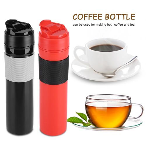  Fdit Tragbare Mini Espresso Maker Hand Druck Caffe Espresso Maschine Kompakte Manuelle Kaffeemaschine fuer Home Office Travel Outdoor(Schwarz)