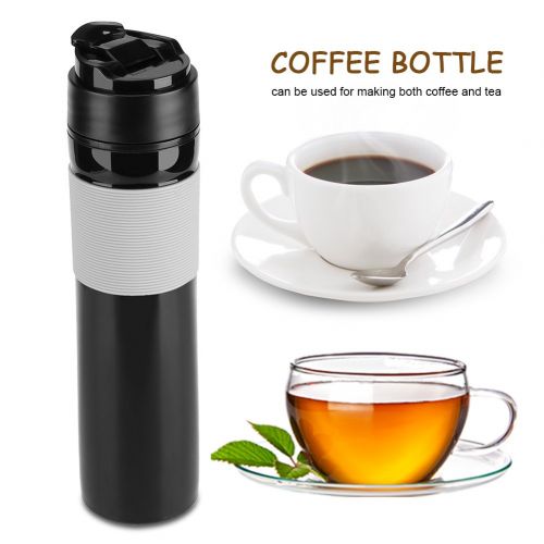  Fdit Tragbare Mini Espresso Maker Hand Druck Caffe Espresso Maschine Kompakte Manuelle Kaffeemaschine fuer Home Office Travel Outdoor(Schwarz)