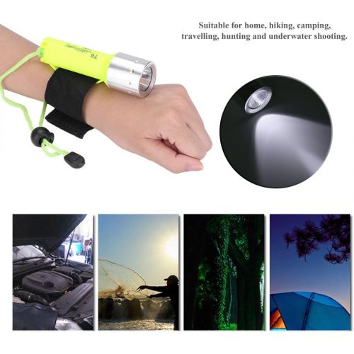  Fdit Aluminiumlegierung Portable T6 Pocket wasserdichte Tauchen Taschenlampe mit Handschlaufe im Freien