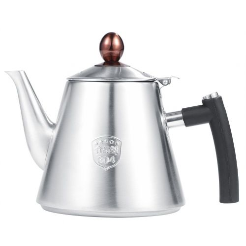  Fdit Teekanne mit Fassungsvermoegen 1.2 l Edelstahl Herd Teekanne Tee Kaffeekanne Wasserkocher hitzebestandig Schnell Kochendes Silikon Griff Matt