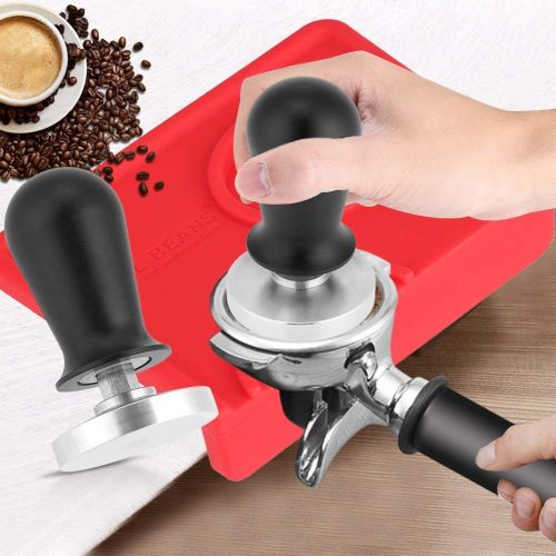  Fdit Kaffee Tamper mit flachen Edelstahl Basis Espresso Tamper 58mm / 51mm(58MM)