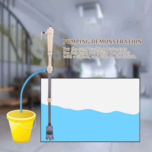  Fdit Aquarium Kies Reiniger batteriebetriebene Aquarium Washer Siphon Wasserwechsel Reinigungswerkzeug fuer Aquarium