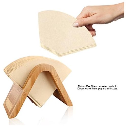  Yosoo Halterung-Spender papier Filter Papierhalter aus Holz Bambus fuer Kaffeemaschine Espresso