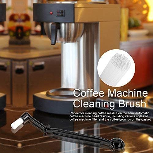  Fdit Coffee Machine Cleaning Brush with Coffee Spoon for Espresso Machine Group Head Coffee Maker Cleaner Nylon Bristle