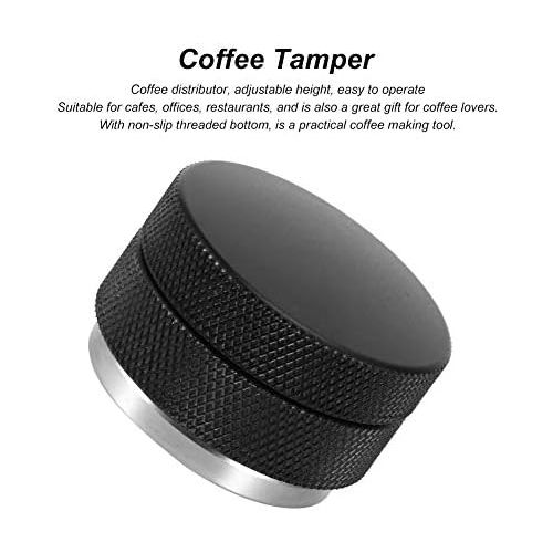  Fdit Stainless Steel Height Adjustable Coffee Tamper Distributor Leveler Tools with Non?Slip Thread Espresso Machine Accessories(#2)