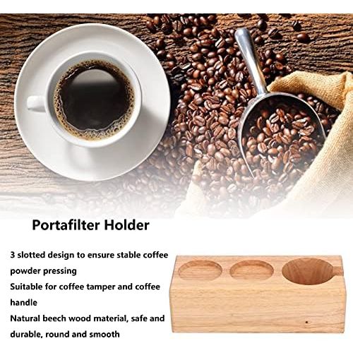  Fdit 3?Slots Wooden Coffee Tamper Holder Portafilter Holder Pressure Holder Portafilter Accessories Coffee Espresso Machine Accessories(2#)