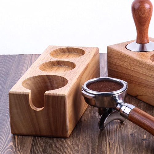  Fdit 3?Slots Wooden Coffee Tamper Holder Portafilter Holder Pressure Holder Portafilter Accessories Coffee Espresso Machine Accessories(2#)