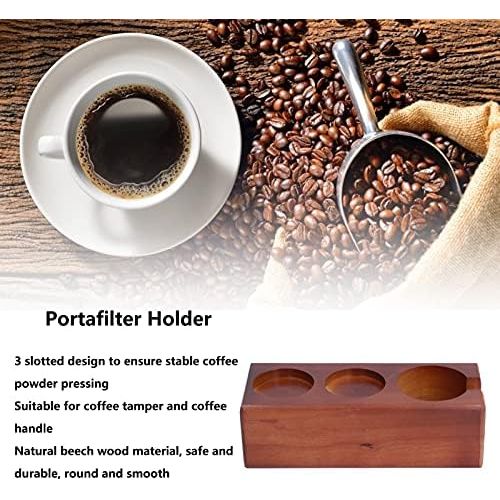  Fdit 3?Slots Tamping Station Espresso Tamper Holder Portafilter Holder Coffee Tamper Holder Coffee Espresso Machine Accessories(2#)