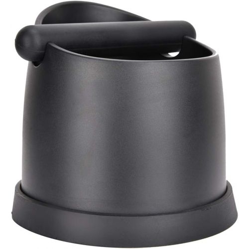  Fdit Coffee Knock Out Box Large ABS Plastic Coffee Residue Bucket Espresso Coffee Grounds Anti-Slip Espresso Dump Bin (Black)