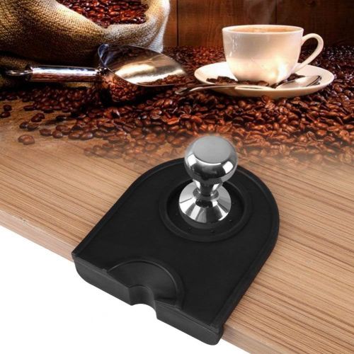  Fdit Coffee Tamper Mat Multi-function Thicken Anti-skid Wear Resistance Station Anti-Slip Mat Holder Silicone Espresso Pad(Black)