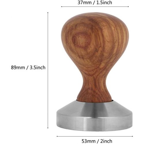  Fdit Practical Rosewood Handle Coffee Tamper and Base (53mm)