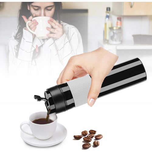  [아마존베스트]Fdit Portable Mini Espresso Maker Hand Held Pressure Caffe Espresso Machine Compact Manual Coffee Maker for Home Office Travel Outdoor(Black)