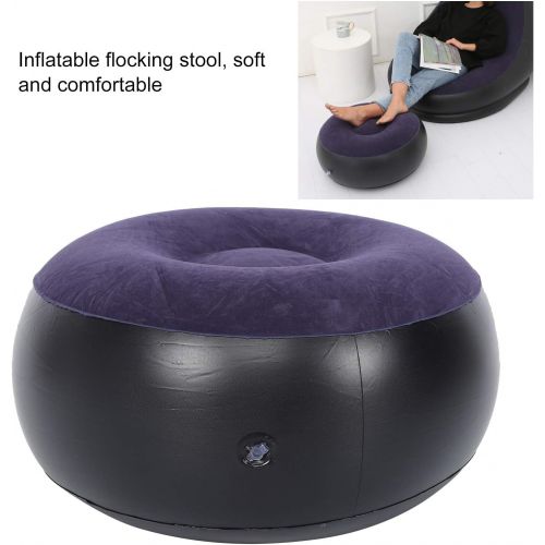  [아마존베스트]Fdit Portable Outdoor Camping Chair Inflatable Flocking Stool Footrest Cushion Durable Balance Air Chair for Home Office Travel
