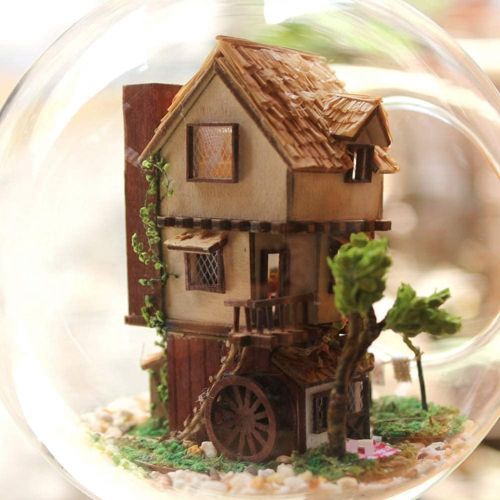  Fdit Dollhouse Miniature with Furniture Model Building Kit to Buildwith LED Light DIY House Kit with Furniture Creative Room with Furniture for Romantic Valentines Gift