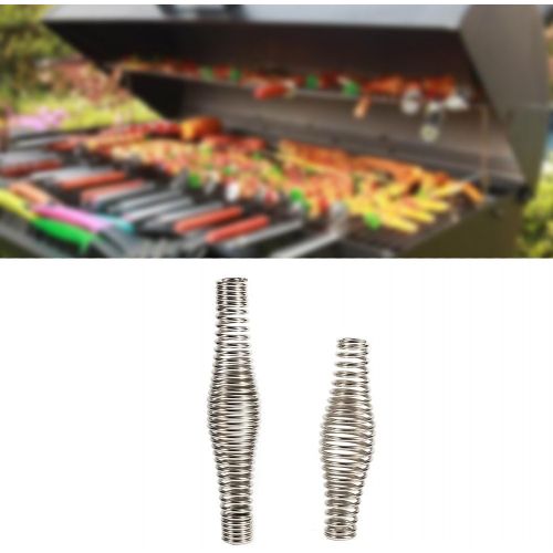  Fdit BBQ Pit Accessories Grill 4.3/ 5.5 Stainless Steel Handle Springs Wood Furnace Stove Smoker Barbecue Tool Sets(11cm)
