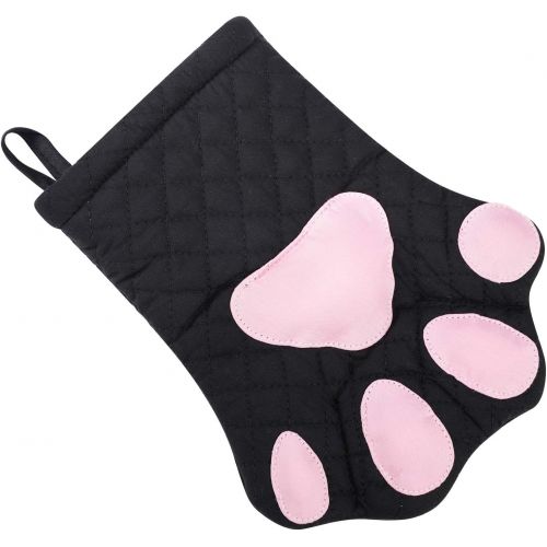  [아마존베스트]Feb.7 Oven Mitts,Cat Design Heat Resistant Cooking Glove Quilted Cotton Lining- Heat Resistant Pot Holder Gloves for Grilling & Baking Gloves BBQ Oven Gloves Kitchen Tools Gift Set BBQ,M