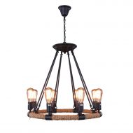 FebFurniture 8-Lights Rustic Pendant Lights Metal Chandelier Circular Pendant Lights Transitional Chandelier Lighting