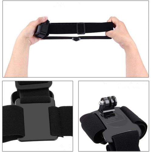  Febbya GoPro Kopfgurt, 2er Pack Verstellbar Kopfband Kamera Wasserdicht Kopfhalterung Mount Actionkamera Headstrap fuer GoPro Hero 6 5 4 Session Universal Rutschfest Schwarz