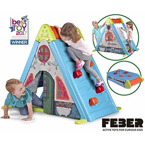  Feber 800011400 Play and Fold Activity House 3 in 1  Playset - Easy to Store  Indoor and Outdoor, Multicolor