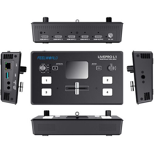  FeelWorld LIVE PRO L1 V1 Quad HDMI Multi-Format Mixer Switcher with USB Live Streaming