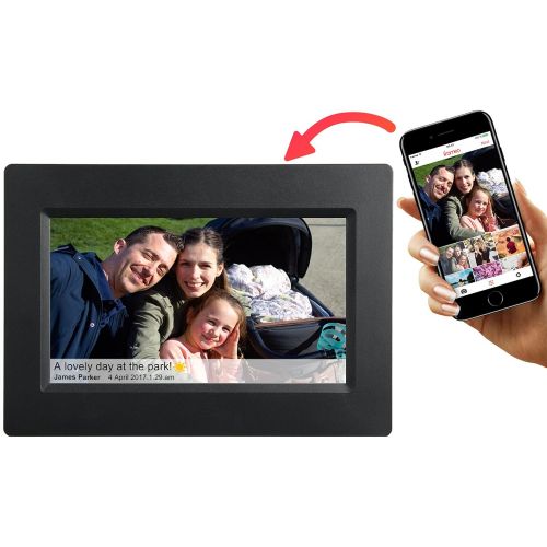  [아마존 핫딜]  [아마존핫딜]Feelcare 7 Inch Smart WiFi Digital Picture Frame with Touch Screen, IPS LCD Panel, Built in 8GB Memory, Wall-Mountable, Portrait&Landscape, Instantly Sharing Moments(Black)