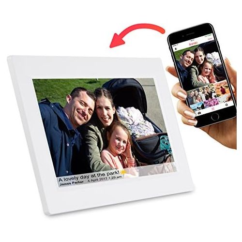  [아마존베스트]Feelcare 10 Inch Smart WiFi Digital Photo Frame with Touch Screen, IPS LCD Panel, Built in 8GB Memory, Wall-Mountable, Portrait&Landscape, Instantly Sharing Moments(White)