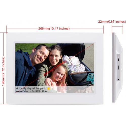  [아마존베스트]Feelcare 10 Inch Smart WiFi Digital Photo Frame with Touch Screen, IPS LCD Panel, Built in 8GB Memory, Wall-Mountable, Portrait&Landscape, Instantly Sharing Moments(White)