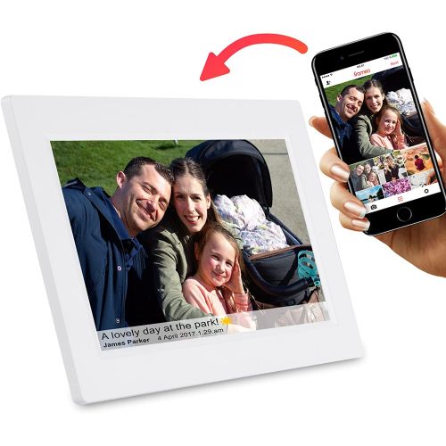  [아마존베스트]Feelcare 10 Inch Smart WiFi Digital Photo Frame with Touch Screen, IPS LCD Panel, Built in 8GB Memory, Wall-Mountable, Portrait&Landscape, Instantly Sharing Moments(White)