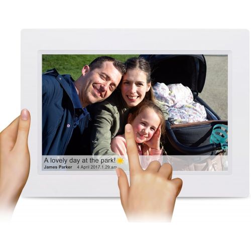  [아마존베스트]Feelcare 10 Inch Smart WiFi Digital Photo Frame with Touch Screen, IPS LCD Panel, Built in 8GB Memory, Wall-Mountable, Portrait&Landscape, Instantly Sharing Moments(White)