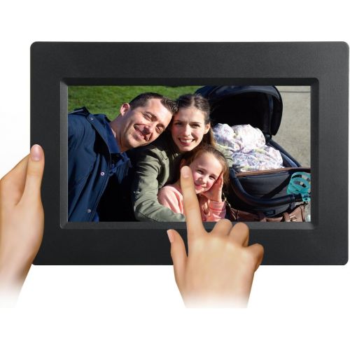  [아마존베스트]Feelcare 7 Inch Smart WiFi Digital Picture Frame with Touch Screen, IPS LCD Panel, Built in 8GB Memory, Wall-Mountable, Portrait&Landscape, Instantly Sharing Moments(Black)