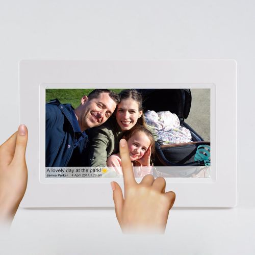  [아마존베스트]Feelcare 7 Inch Smart WiFi Digital Picture Frame with Touch Screen, IPS LCD Panel, Built in 8GB Memory, Wall-Mountable, Portrait&Landscape, Instantly Sharing Moments(White)