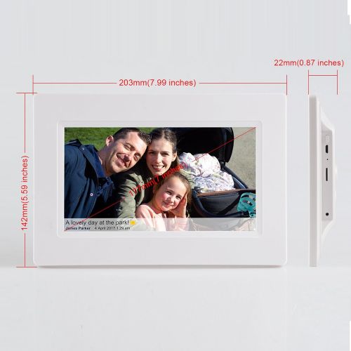  [아마존베스트]Feelcare 7 Inch Smart WiFi Digital Picture Frame with Touch Screen, IPS LCD Panel, Built in 8GB Memory, Wall-Mountable, Portrait&Landscape, Instantly Sharing Moments(White)