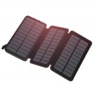 Feelle Solar Charger 24000mAh, FEELLE Solar Power Bank with 2 USB Ports Waterproof Portable External Battery Compatible with Smartphones, Tablets and More