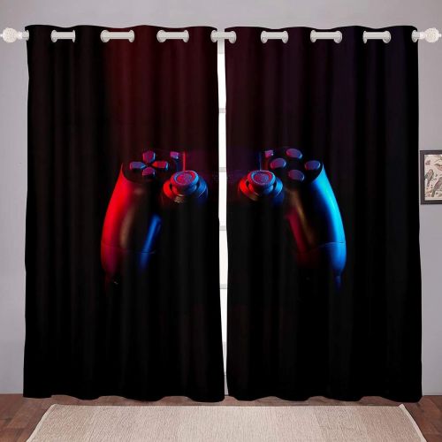  [아마존베스트]Feelyou Games Curtain Boys Teens Gamer Video Game Gamepad Curtains for Bedroom Kids Anime Gaming Room Darkening Window Curtain Luxury Thermal Insulated Window Drapes Home Decor 2 Panel Set