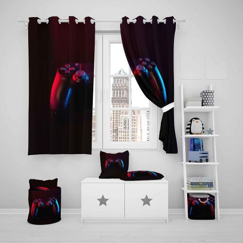  [아마존베스트]Feelyou Games Curtain Boys Teens Gamer Video Game Gamepad Curtains for Bedroom Kids Anime Gaming Room Darkening Window Curtain Luxury Thermal Insulated Window Drapes Home Decor 2 Panel Set