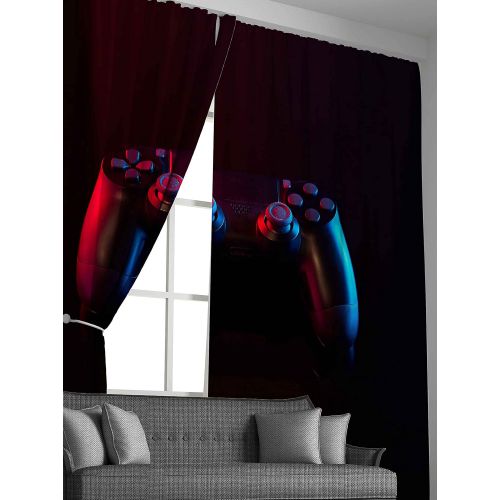  [아마존베스트]Feelyou Games Curtain Boys Teens Gamer Video Game Gamepad Curtains for Bedroom Kids Anime Gaming Room Darkening Window Curtain Luxury Thermal Insulated Window Drapes Home Decor 2 Panel Set