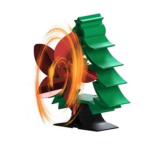  Fei Mei 5 Blades Fireplace Stove Fan, Silent Motors Fireplace Fan with Thermometer Heat Powered Stove Fan for Wood/Log Burner/Fireplace Efficient Heat Distribution Fan (Color : Christmas T