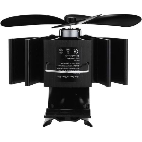  Fei Mei 6 Blades Fireplace Fan, Heat Powered Wood Stove Fan with Thermometer for Wood Burner/Burning/Log Burner Stove, Eco Friendly Circulating Warm Air Saving Fuel Efficiently (Color : Re