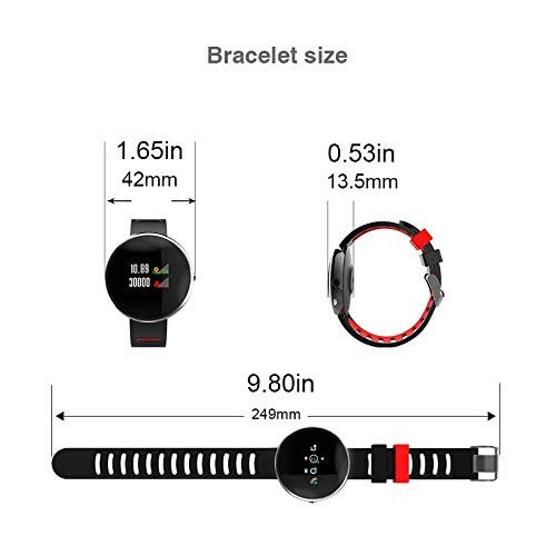  Feifuns Fitness Armband mit Pulsmesser, Fitness Tracker Uhr Wasserdicht IP67 Blutdruckmesser Schrittzahler Uhr Stoppuhr Sport Aktivitatstracker Schlafueberwachung Anruf SMS fuer Kinder Damen