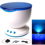 Feifuns Ocean Wave Night Light Projector [Includes Adapter] with Music Player Blue Sea Daren Waves Projection...