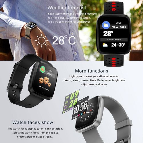  Feifuns feifuns Fitness Tracker Watch, 1.3 Color Touchscreen with Heart Rate Watch Blood Pressure Monitor, IP67 Waterproof, Step Counter Watch, Pedometer, Sleep Monitor, Smart Watch for Wo