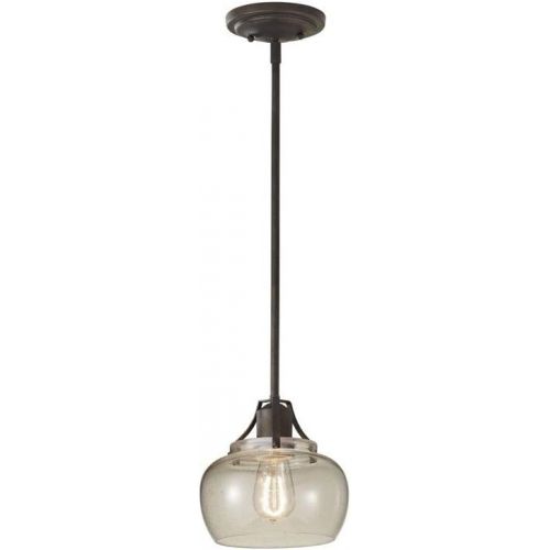  Feiss P1237AP Urban Renewal Industrial Vintage Pendant Lighting, Satin Nickel, 1-Light (9W x 7H) 100watts