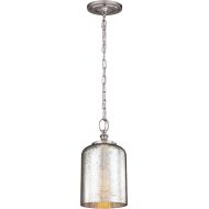 Feiss P1310BS Hounslow Glass Pendant Lighting, Satin Nickel, 1-Light (7Dia x 13H) 60watts