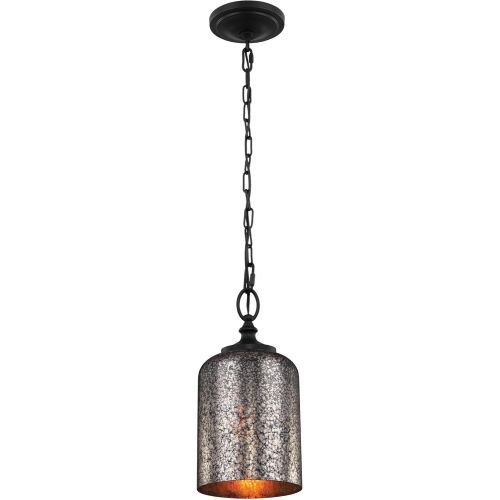  Feiss P1310BS Hounslow Glass Pendant Lighting, Satin Nickel, 1-Light (7Dia x 13H) 60watts