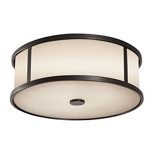  Feiss OL7613ES Dakota Outdoor Flush Mount Ceiling Lighting, Bronze, 3-Light (14Dia x 5H) 180watts