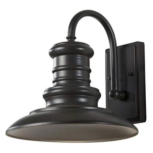  Feiss OL8601RSZ Redding Station Outdoor Patio Lighting Wall Lantern, Bronze, 1-Light (12W x 13H) 100watts