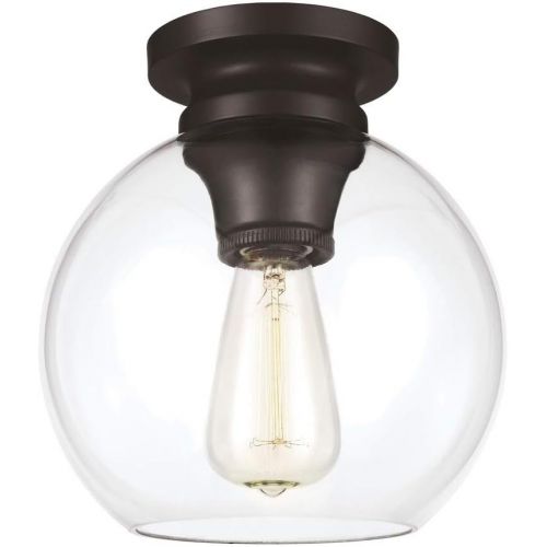  Feiss FM403ORB Tabby Glass Flush Mount Ceiling Lighting, Bronze, 1-Light (9Dia x 9H) 60watts