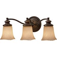 Feiss VS19503-GBZ Emma Glass Wall Vanity Bath Lighting, Bronze, 3-Light (22W x 8H) 300watts